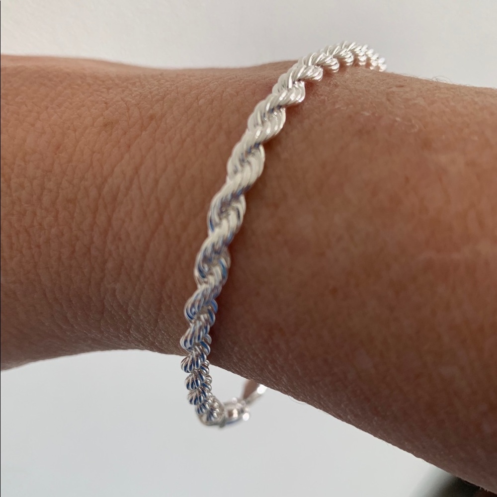 .925 Sterling Silver Twisted Rope Bracelet